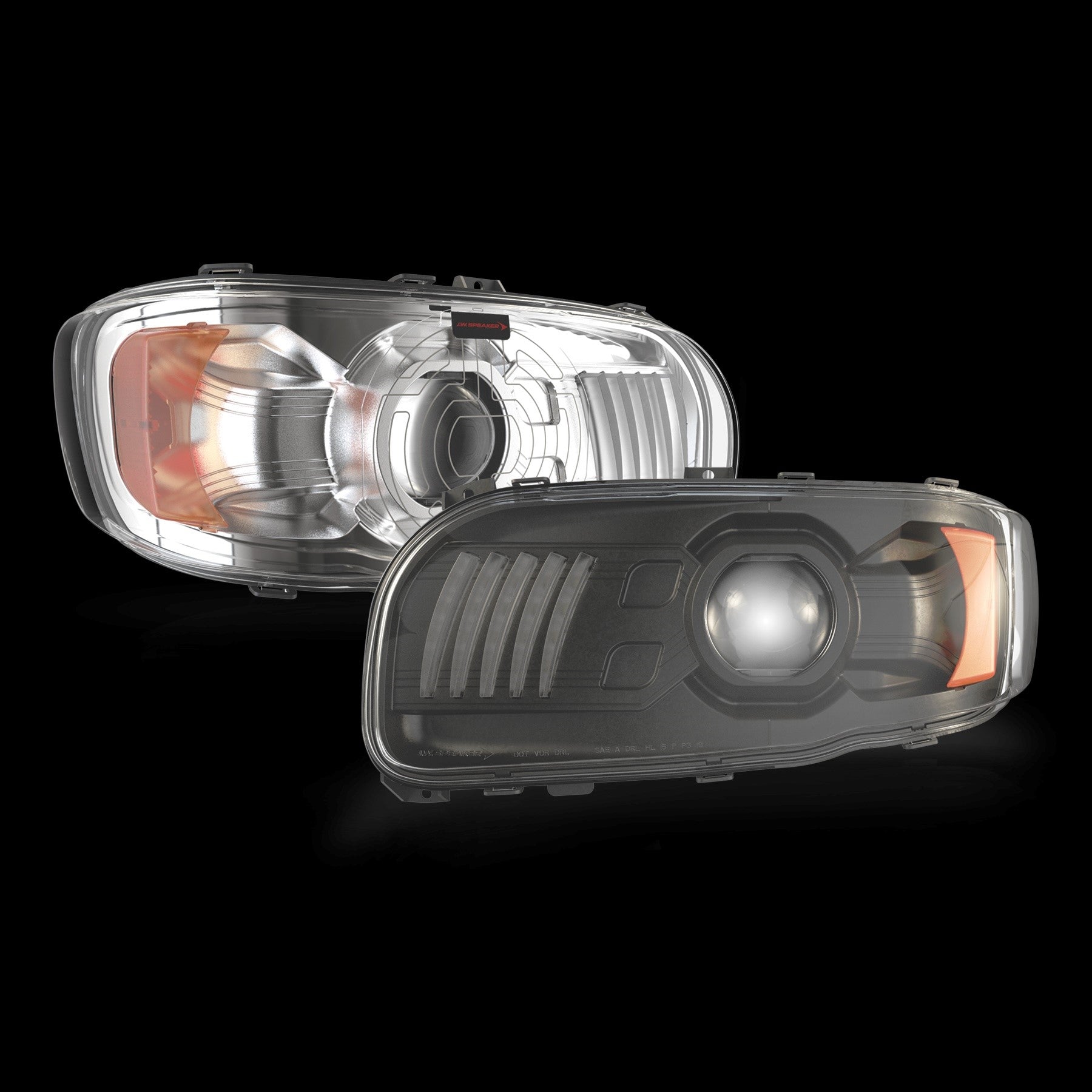 Black Heated Model 9600 Pod Lights for Peterbilt Trucks!