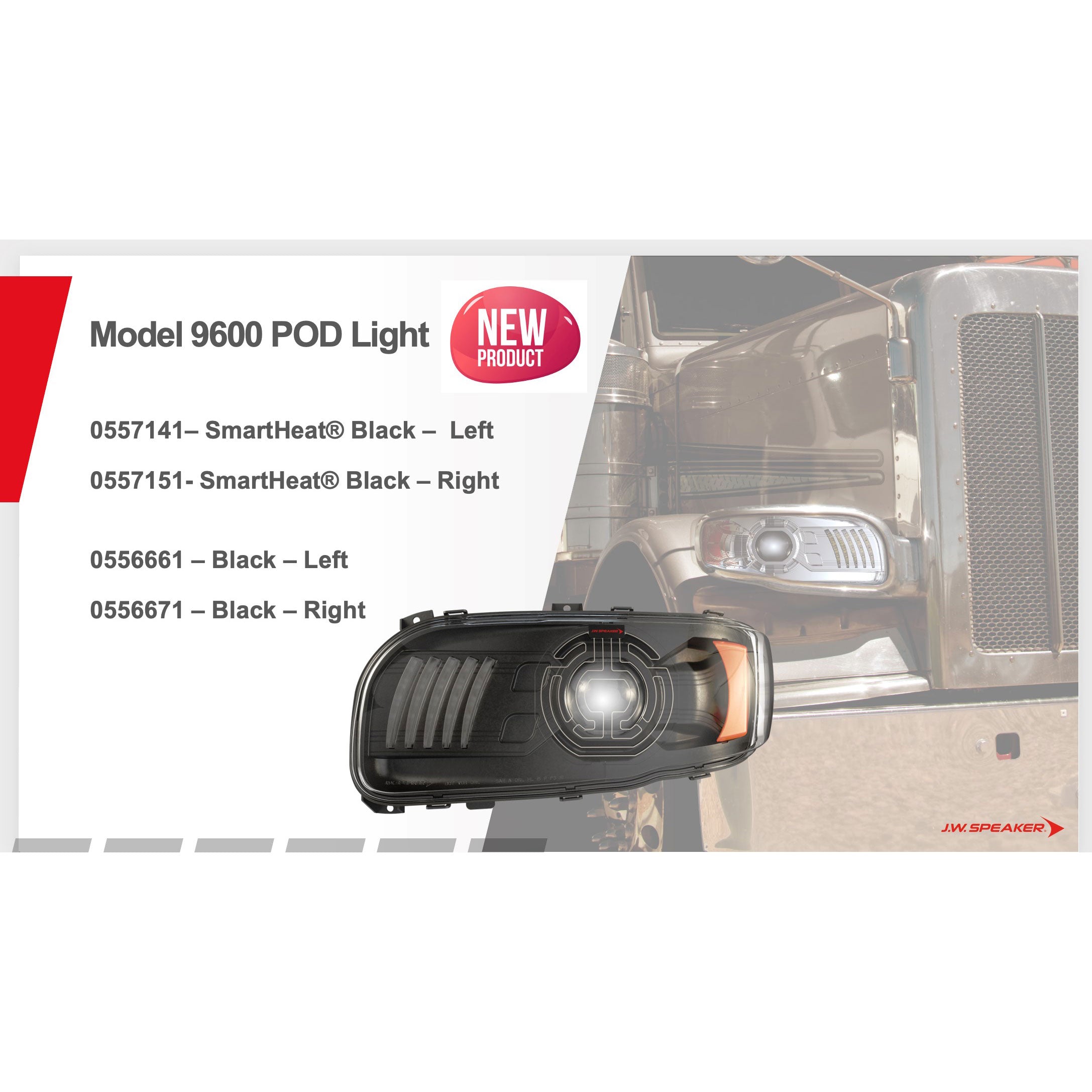 Black Heated Model 9600 Pod Lights for Peterbilt Trucks!