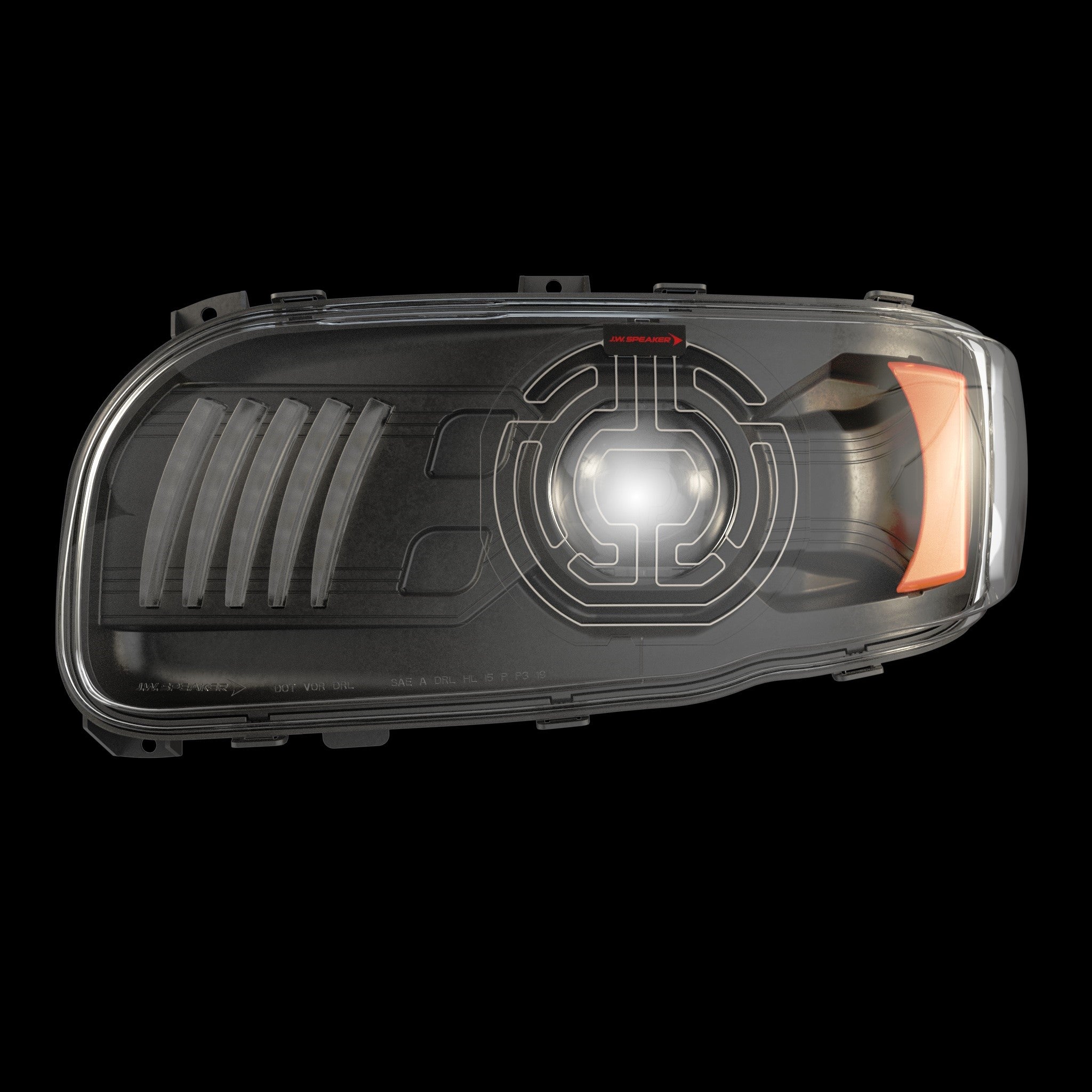 Black Heated Model 9600 Pod Lights for Peterbilt Trucks!