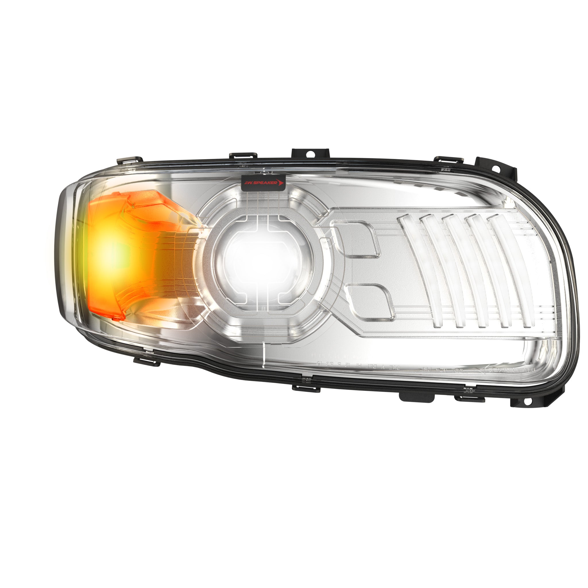 Chrome Heated Model 9600 Pod Lights for Peterbilt Trucks!