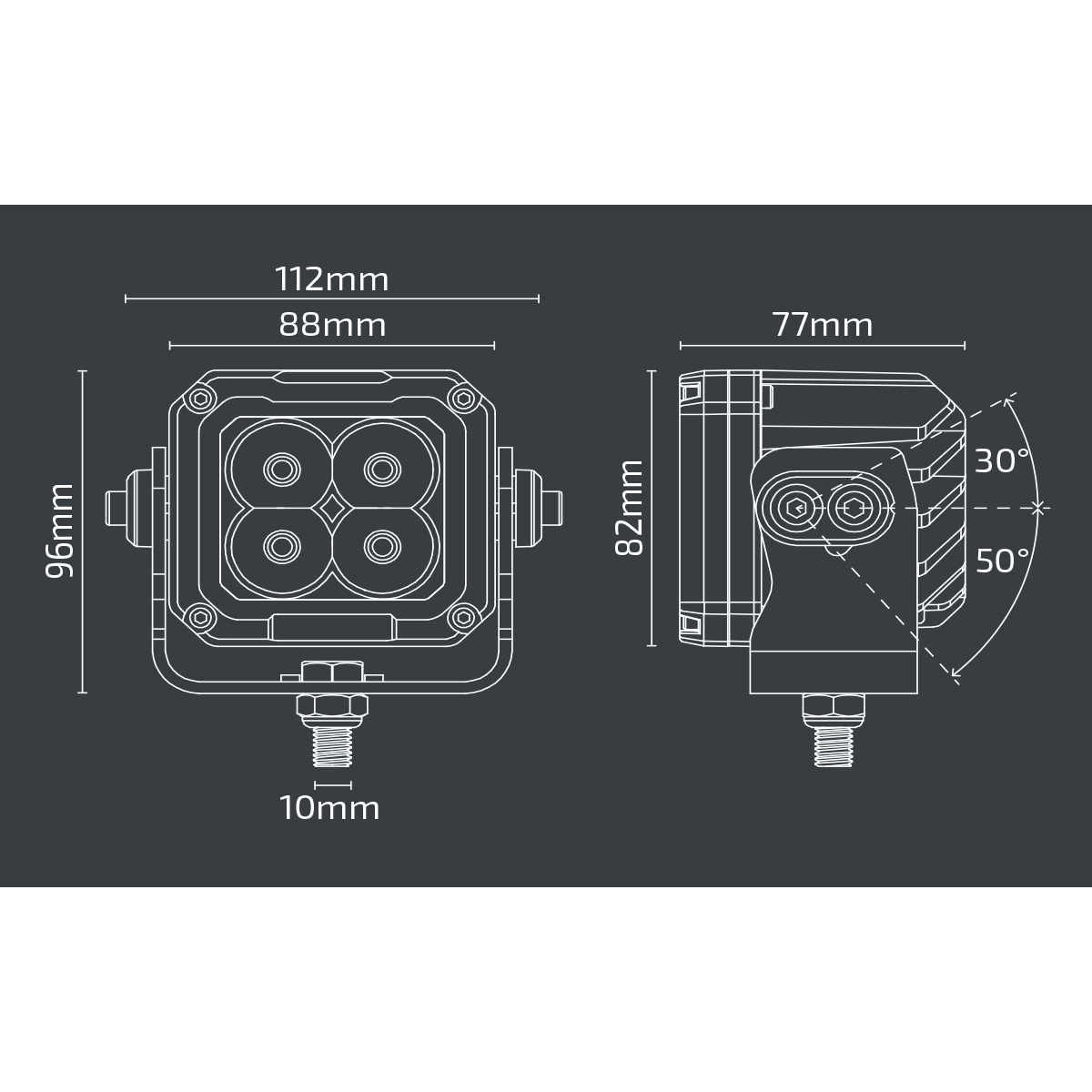 NX500 – 3.5″ LED Work Light 12-24V | 3400 Lumen | 40W