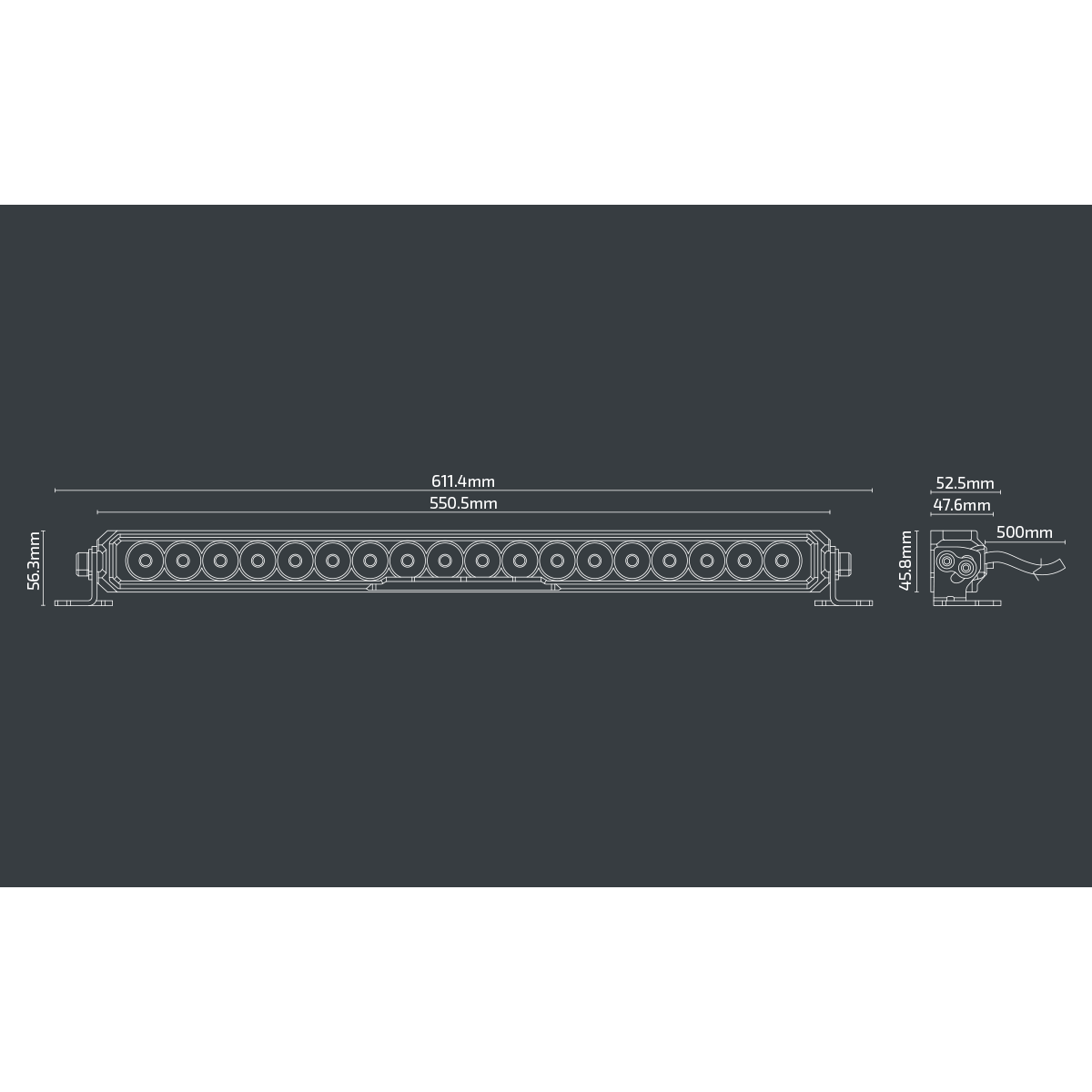 NX518 – 20″ Bar LED Work Light 12-24V | 4800 Lumen | 50W