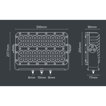 NX525 – 13″ x 8″ LED Work Light 12-24V | 46,400 Lumen | 580W