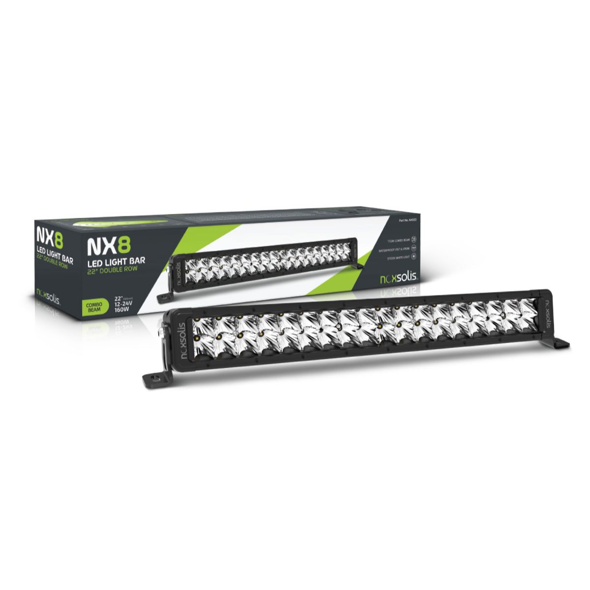 NX822 – 22″ Dual Row LED Light Bar | 10,133 Raw Lumens | Combo Beam