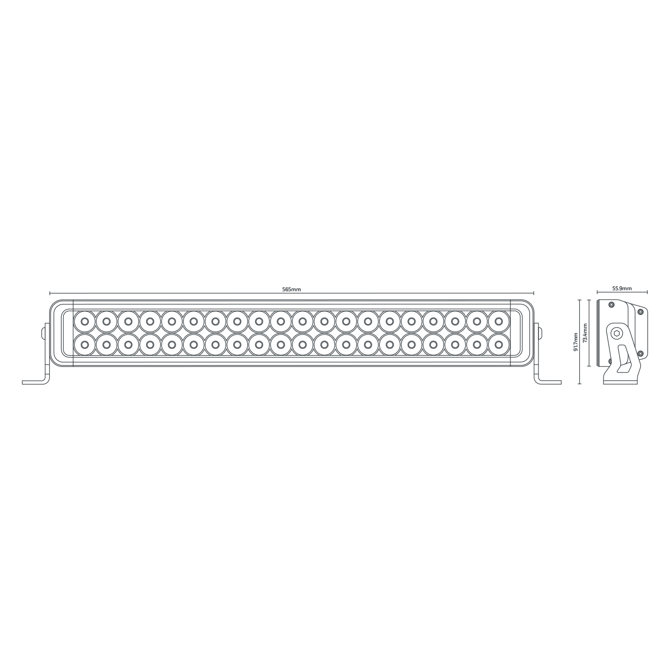 NX822 – 22″ Dual Row LED Light Bar | 10,133 Raw Lumens | Combo Beam