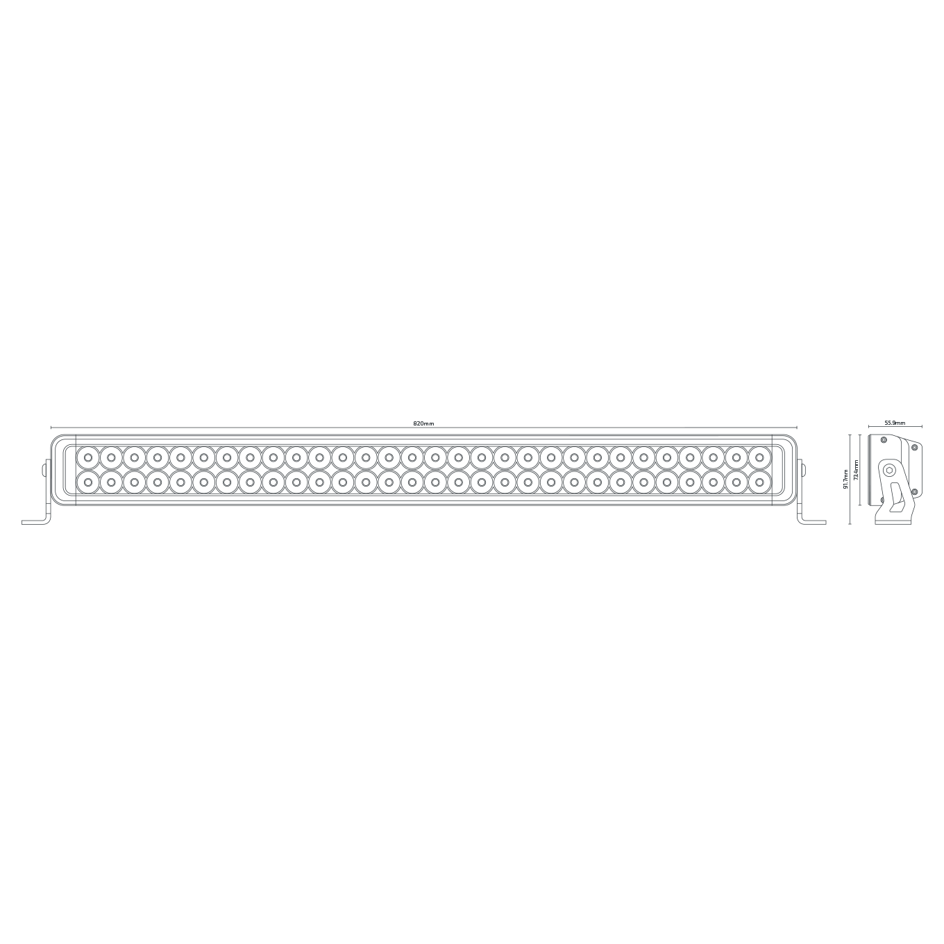 32″ Dual Row LED Light Bar | 11,973 Raw Lumens | Combo Beam