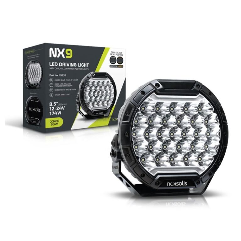 NX930 – 8.5″ LED Driving Light with Dual-Colour Front Position Lights | 16,500 Lumens! (33,000 Lumens/pair)